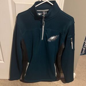 NFL Eagles Teal and Black Quarter-Zip Jacket